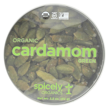 Spicely Organics - Organic Cardamom Pods - Green - Case Of 2 - 2.2 Oz.