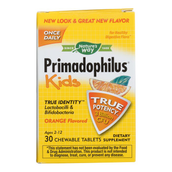 Nature's Way Dietary Supplement Orange Flavored Primadophilus  - 1 Each - 30 Chew