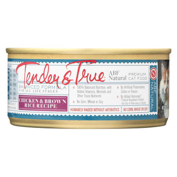 Tender & True Cat Food, Chicken And Brown Rice - Case Of 24 - 5.5 Oz