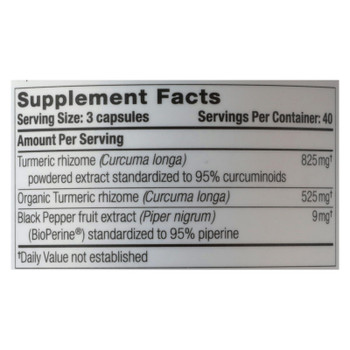 Oregon's Wild Harvest Turmeric Herbal Supplement  - 1 Each - 120 Vcap