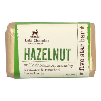 Lake Champlain Chocolates Hazelnut Five Star Bars  - Case Of 16 - 1.8 Oz