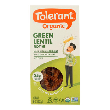 Tolerant - Pasta Green Lntl Rotini - Case Of 6 - 8 Oz