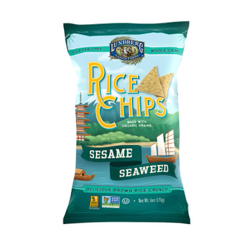 Lundberg Family Farms Sesame Seaweed Rice Chips - Case Of 12 - 6 Oz.