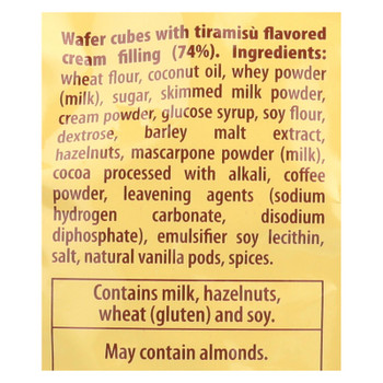 Loacker Quadratini Tiramisu Bite Size Wafer Cookies  - Case Of 6 - 7.76 Oz