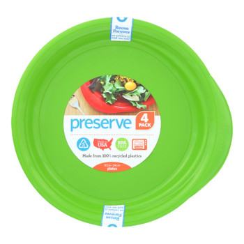 Preserve Everyday Plates - Apple Green - Case Of 8 - 4 Pack - 9.5 In