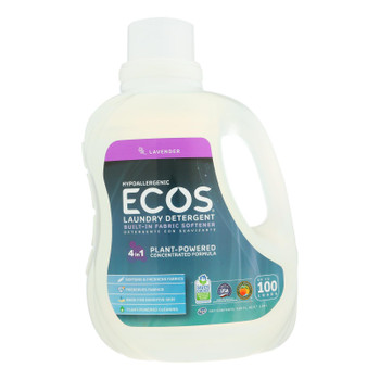 Earth Friendly Ecos Ultra 2x All Natural Laundry Detergent - Lavender - Case Of 4 - 100 Fl Oz