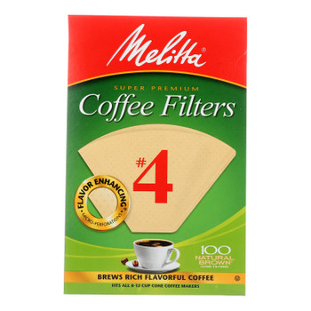 Melitta - Cone Filters Brown #4 - Case Of 12 - 100 Ct