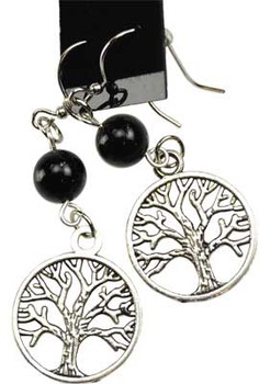 Black Onyx Tree Of Life Earrings