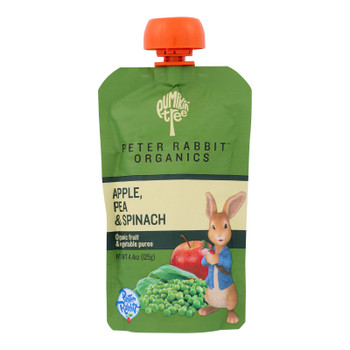 Peter Rabbit Organics Veggie Snacks - Pea Spinach And Apple - Case Of 10 - 4.4 Oz.
