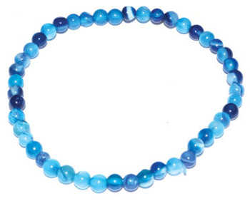 4mm Agate, Blue Lace Stretch Bracelet