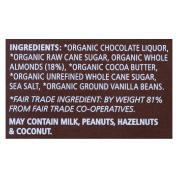 Equal Exchange - Bar Dark Chocolate Almond Sea Salt - Case Of 10 - 3.5 Oz