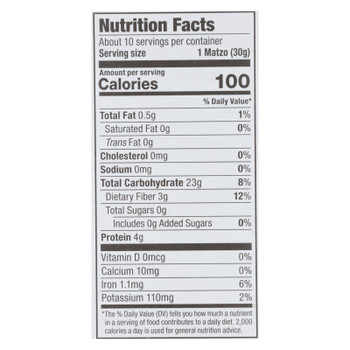 Yehuda - Matzo Thins Daily Whole Wheat - Case Of 12 - 10.5 Oz