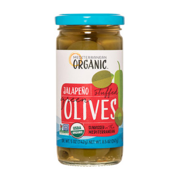 Mediterranean Organic Organic Stuffed Green Olives Jalapeno Peppers - Case Of 12 - 8.5 Oz
