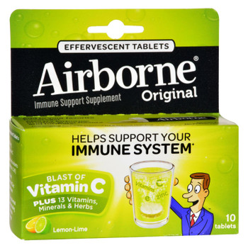 Airborne - Effervescent Tablets With Vitamin C - Lemon Lime - 10 Tablets
