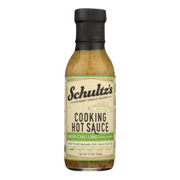 Schultz's Gourmet Green Chile Lime Cooking Hot Sauce - Case Of 6 - 13 Fz