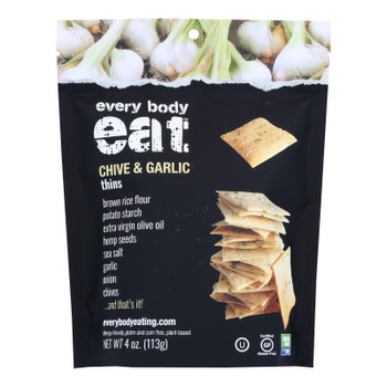 Every Body Eat - Snack Thins Chive/garlic - Case Of 6-4 Oz