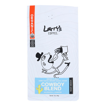 Larry's Coffee Cowboy Whole Bean Coffee Blend  - Case Of 6 - 12 Oz