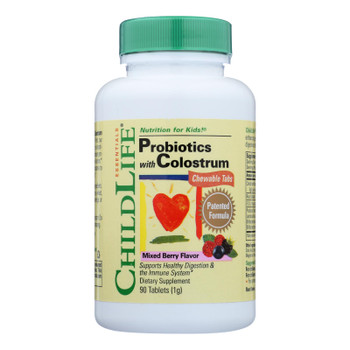 Childlife Probiotics Plus Colostrum Mixed Berry - 90 Chewable Tablets