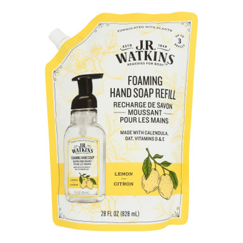 J.r. Watkins - Hand Soap Foam Refill Lemon - Case Of 3-28 Fz
