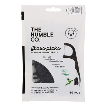 Humble Co - Floss Picks Charcoal Mint - Case Of 4-50 Count