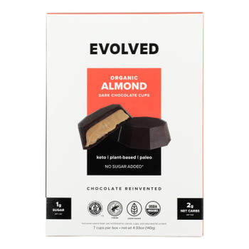 Evolved - Keto Cups Almond 7pk - Case Of 6-4.93 Oz