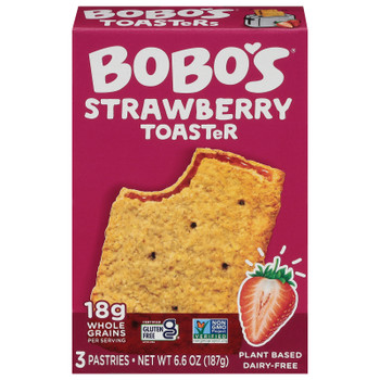 Bobo's Oat Bars - Tstr Pstry Strawberry 3pk - Case Of 8-6.6 Oz