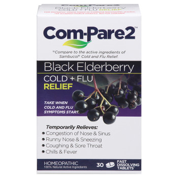 Com-pare2 - Cld/flu Relief Black Elbry - 1 Each-30 Ct