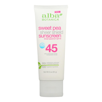 Alba Botanica - Snscrn Swtpea Shrsd Spf45 - 1 Each-3 Fz