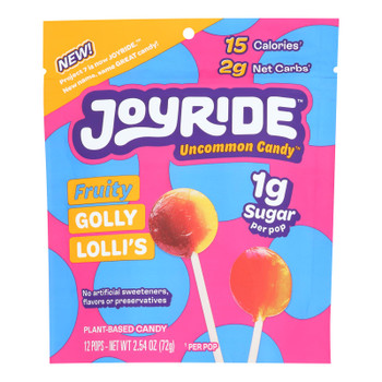 Joy Ride - Golly Lollis Lollipops Fruity - Case Of 12-2.54 Ounces