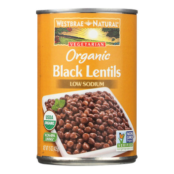 Westbrae Foods Organic Black Lentils Beans - Case Of 12 - 15 Oz.