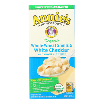 Annies Homegrown Macaroni And Cheese - Organic - Whole Wheat Shells And White Cheddar - 6 Oz - Case Of 12