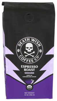 Death Wish Coffee Cofee Grnd Esprs Ros Org - Case of 6 - 14.00 OZ