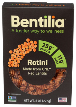Bentilia Pasta Red Lentil Rotini - Case of 6 - 8.000 OZ