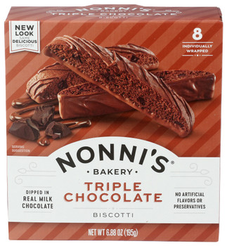 Nonnis Biscotti Milk Choco Trple - Case of 6 - 6.880 OZ