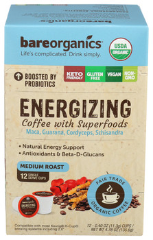 Bareorganics Coffee Energizing 10pc - Case of 6 - 4.050 OZ