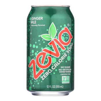 Zevia Soda - Zero Calorie - Ginger Ale - Can - 6/12 Oz - Case Of 4