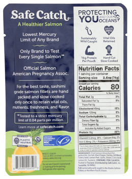 Safecatch Salmon Citrus Dill Pouch - Case of 12 - 2.600 OZ