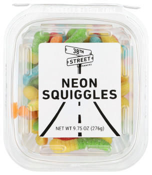 38th Street Gummy Squiggles Neon Tub - Case of 12 - 9.750 OZ