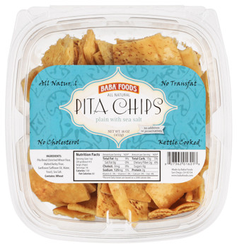 Baba Foods Chip Pita Plain Sea Salt - Case of 8 - 16.00 OZ