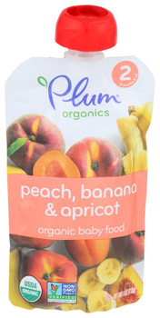 Plum Organics Baby Puree Pch Aprct Ban Org - Case of 12 - 4.000 OZ