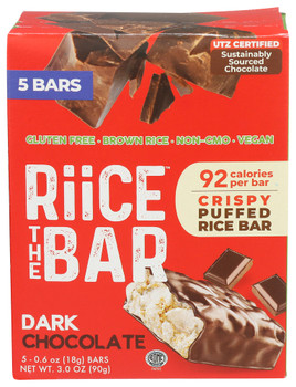 Riice Bar Dark Chocolate - Case of 6 - 3.000 OZ