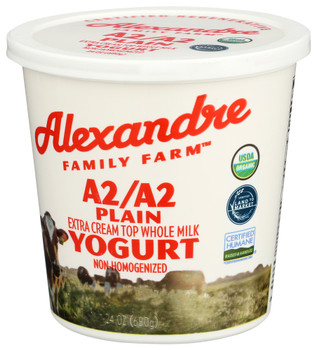 Alexandre Family Farm Yogurt Og A2a2 Plain - Case of 6 - 24.00 OZ
