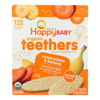 Happy Baby Teethers - Organic - Gentle - Banana And Sweet Potato - 1.7 Oz - Case Of 6