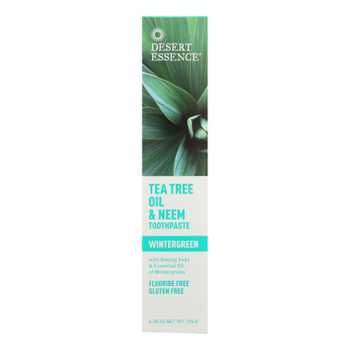 Desert Essence - Natural Tea Tree Oil And Neem Toothpaste Wintergreen - 6.25 Oz