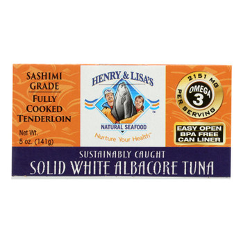 Henry And Lisa's Natural Seafood Solid White Albacore Tuna - Case Of 12 - 5 Oz.