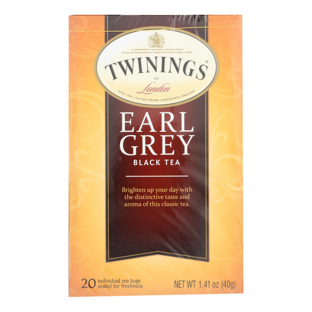 Twining's Tea Earl Grey Tea - Black Tea - Case Of 6 - 20 Bags