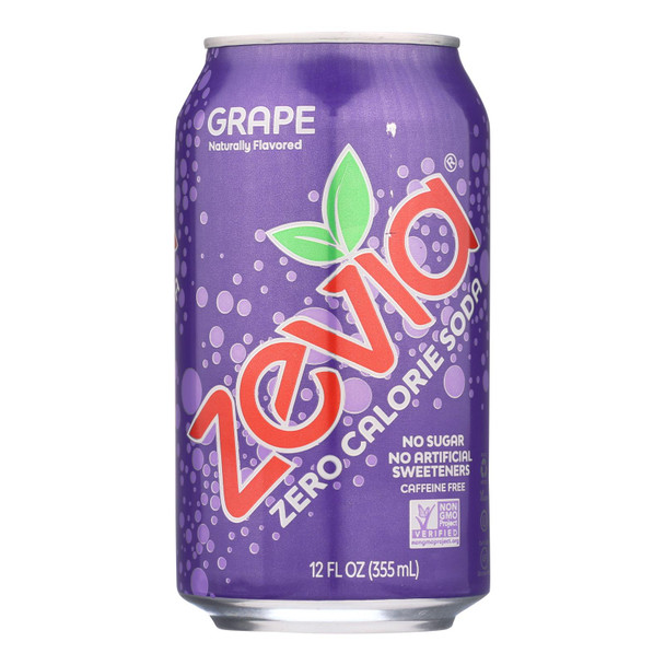 Zevia Soda - Zero Calorie - Grape - Can - 6/12 Oz - Case Of 4