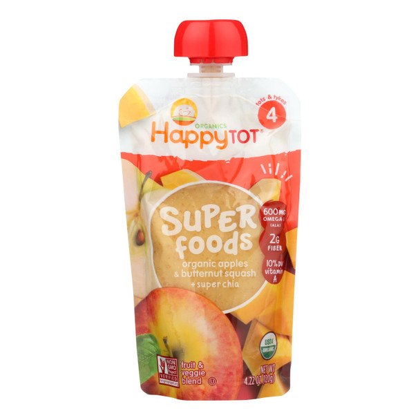 Happy Tot Toddler Food - Organic - Stage 4 - Apple And Butternut Squash - 4.22 Oz - Case Of 16