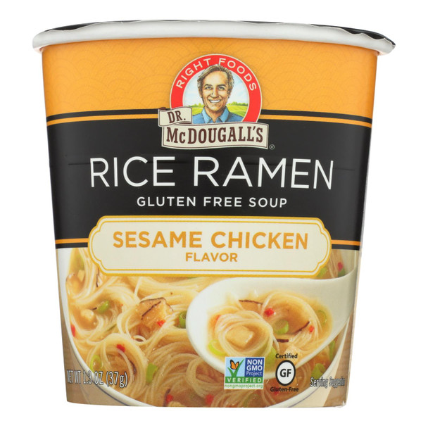 Dr. Mcdougall's Rice Noddle Asian Soup - Sesame Chicken - Case Of 6 - 1.3 Oz.