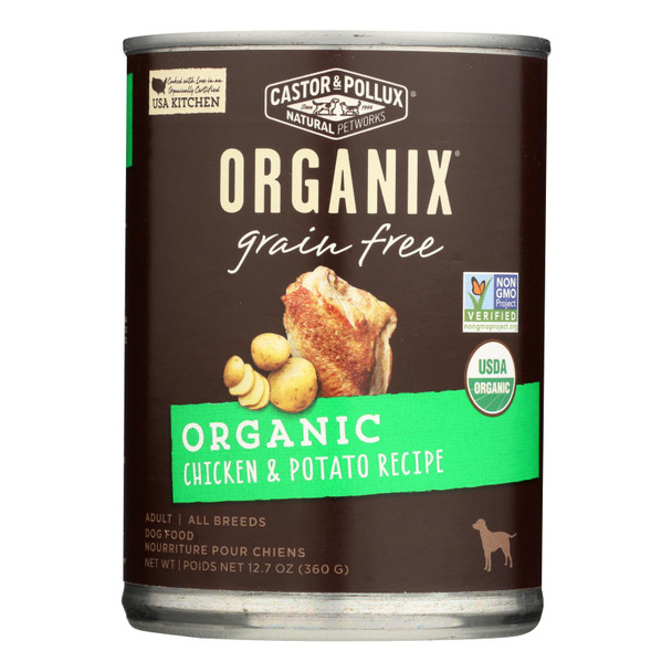 Castor And Pollux Organic Grain Free Dog Food - Chicken And Potato - Case Of 12 - 12.7 Oz.